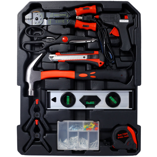 969 Piece Men's Home Repair Tool Set, Tool Box Organizer With 4 Drawers, Universal Household Tool Set With Rolling Tool Box